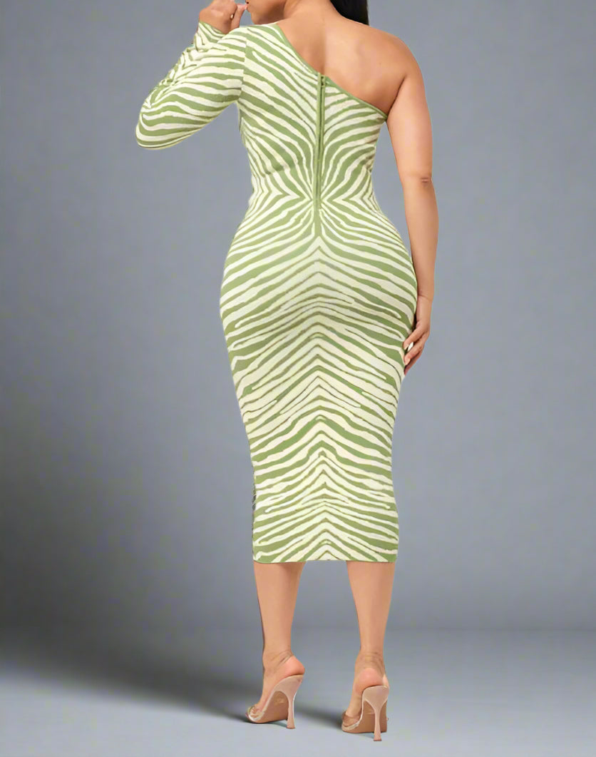 EVA ZEBRA PRINT MIDI DRESS