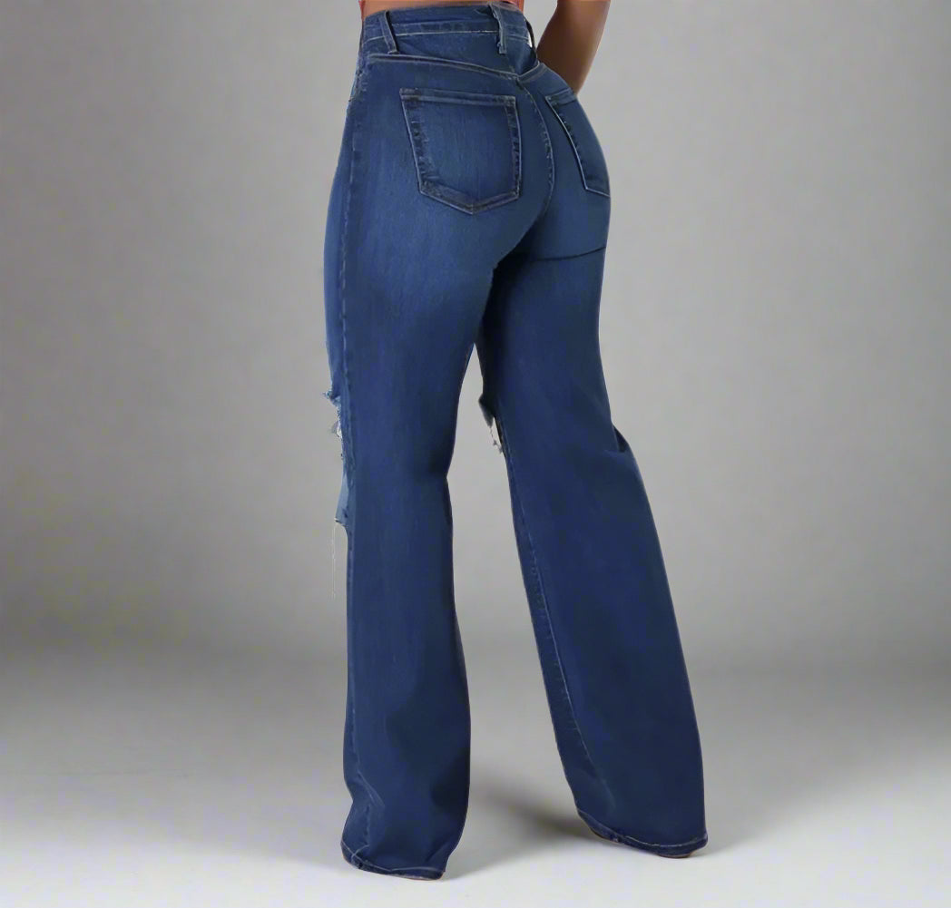 MAKE WAY HIGH WAIST DARK DENIM JEANS