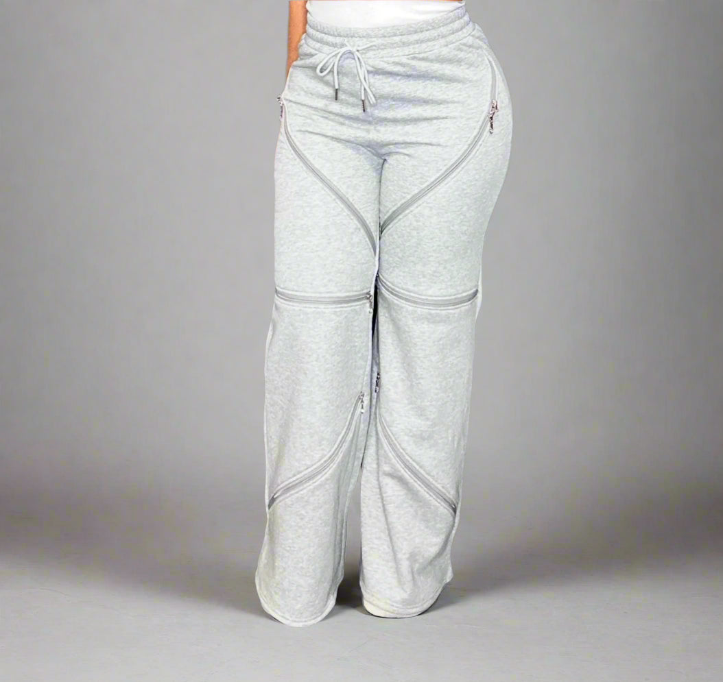 HEATHER GREY ZIP IT UP OR NOT JOGGER