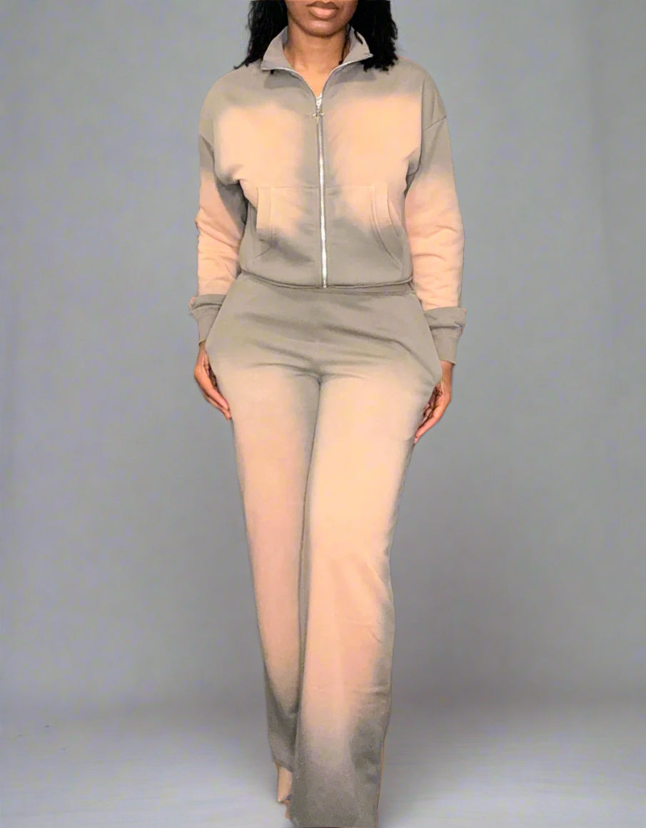 OLIVE ASH TWO TONED JOGGER SET